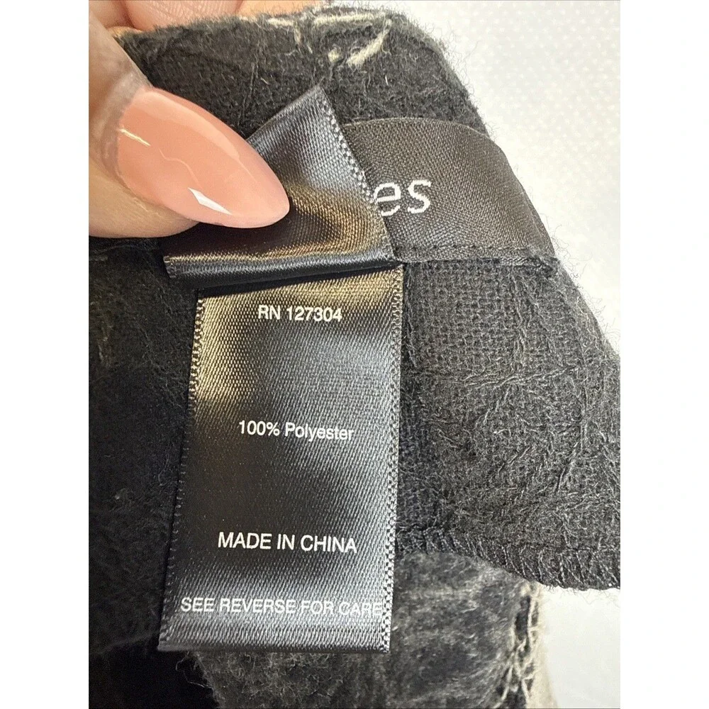 Ali Miles Art to Wear Jacket S Black Ivory Grey Statement Button Collarless